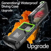 Diving Shell Gen2 Upgrade IP68 Water-resistant Phone Case(Black Green)