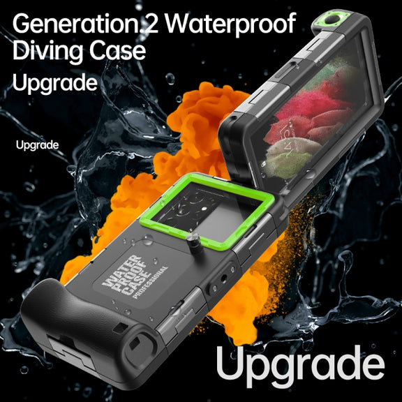 Diving Shell Gen2 Upgrade IP68 Water-resistant Phone Case(Black Green)