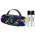 New Rixing NR8806 Portable Outdoor Wireless Bluetooth Speaker RGB Colorful Subwoofer, Style:Dual Mic(Blue) - free shipping - PMC Jewellery - Order now!