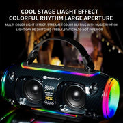 New Rixing NR8806 Portable Outdoor Wireless Bluetooth Speaker RGB Colorful Subwoofer, Style:Without Mic(Blue)