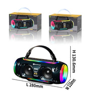 New Rixing NR8806 Portable Outdoor Wireless Bluetooth Speaker RGB Colorful Subwoofer, Style:Single Mic(Blue)