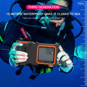 Diving Shell Gen3 Bluetooth Water-resistant Phone Case(Black Orange)