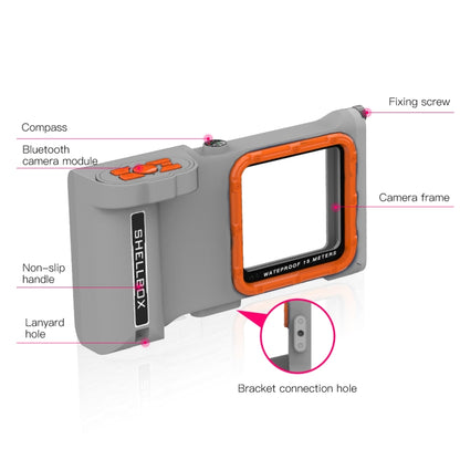 Diving Shell Gen3 Bluetooth Waterproof Phone Case(Grey Orange) - Waterproof Bag by PMC Jewellery | Online Shopping South Africa | PMC Jewellery | Buy Now Pay Later Mobicred