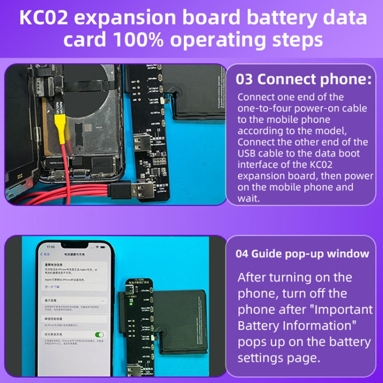 i2C KC02 Battery Data Repair Expansion Board Modifying Battery Efficiency for iPhone 11-15 Pro Max - free shipping - PMC TechLife - Order now!