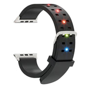 For Apple Watch Series 9 41mm Luminous Colorful Light Silicone Watch Band(Black)