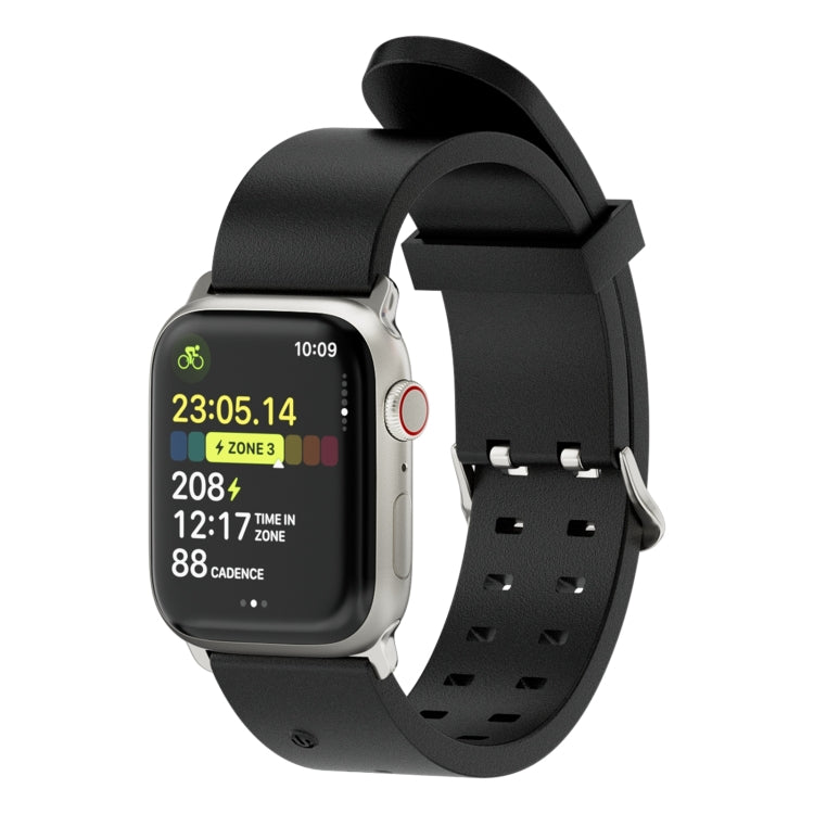 For Apple Watch Series 9 41mm Luminous Colorful Light Silicone Watch Band(Black)