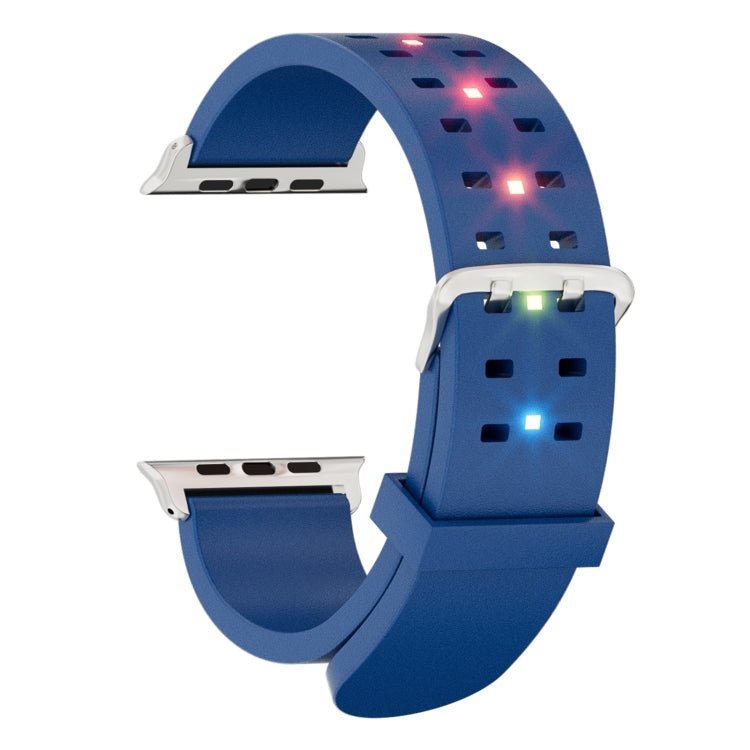 For Apple Watch Series 9 41mm Luminous Colorful Light Silicone Watch Band(Blue) - Watch Bands by PMC TechLife | Online Shopping South Africa | PMC TechLife | Buy Now Pay Later Mobicred