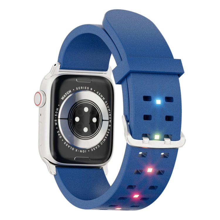 For Apple Watch Series 8 41mm Luminous Colorful Light Silicone Watch Band(Blue) - Watch Bands by PMC TechLife | Online Shopping South Africa | PMC TechLife