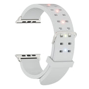 For Apple Watch SE 2022 44mm Luminous Colorful Light Silicone Watch Band(Light Grey)