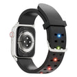For Apple Watch Series 7 41mm Luminous Colorful Light Silicone Watch Band(Black) - Watch Bands by PMC TechLife | Online Shopping South Africa | PMC TechLife