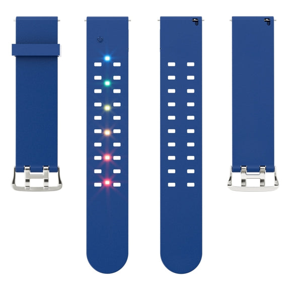 For Apple Watch Series 7 45mm Luminous Colorful Light Silicone Watch Band(Blue)