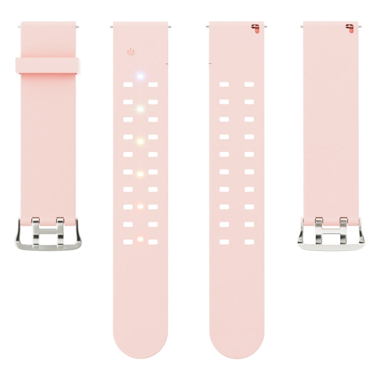 For Apple Watch Series 5 44mm Luminous Colorful Light Silicone Watch Band(Pink)
