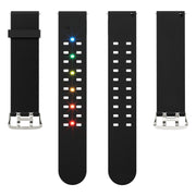 For Apple Watch Series 2 42mm Luminous Colorful Light Silicone Watch Band(Black)