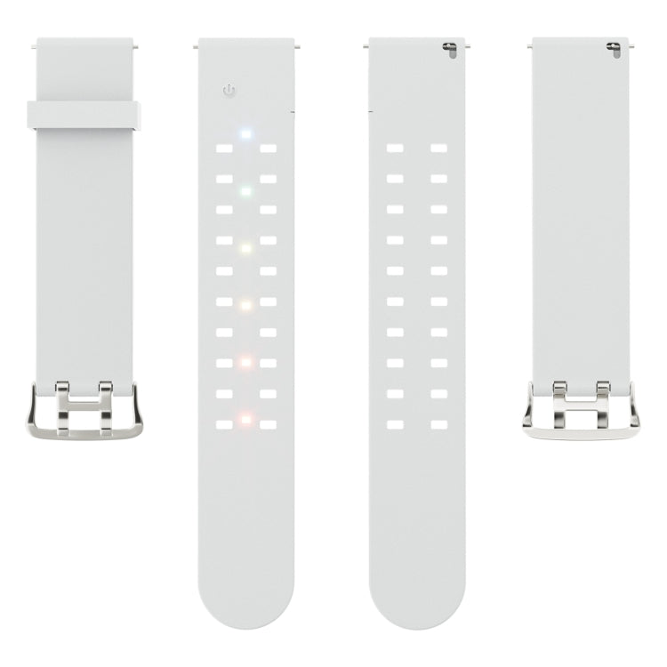 For Apple Watch Series 2 38mm Luminous Colorful Light Silicone Watch Band(Light Grey) - Watch Bands by PMC TechLife | Online Shopping South Africa | PMC TechLife
