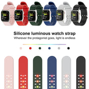 For Apple Watch SE 2023 40mm Luminous Colorful Light Silicone Watch Band(Light Grey)