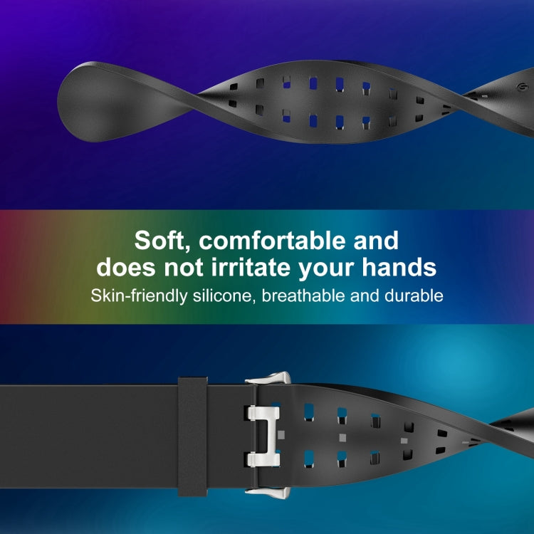 For Apple Watch SE 2022 44mm Luminous Colorful Light Silicone Watch Band(Black)