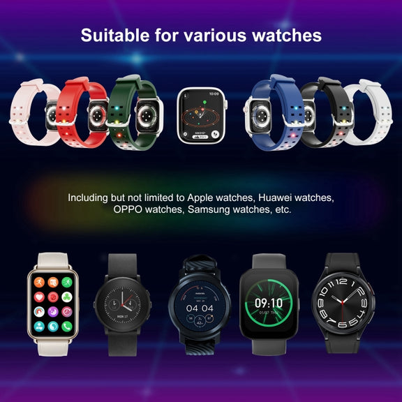 For Apple Watch SE 2023 40mm Luminous Colorful Light Silicone Watch Band(Light Grey)