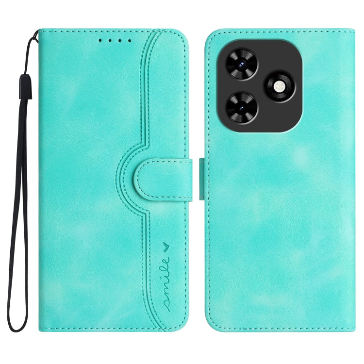 For Tecno Spark Go 2024 Heart Pattern Skin Feel Leather Phone Case(Light Blue) - Tecno Cases by PMC Jewellery | Online Shopping South Africa | PMC Jewellery | Buy Now Pay Later Mobicred