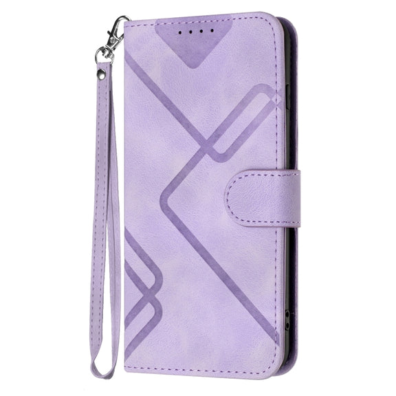 For Tecno Spark Go 2024 Line Pattern Skin Feel Leather Phone Case(Light Purple)