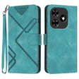 For Tecno Spark Go 2024 Line Pattern Skin Feel Leather Phone Case(Light Blue) - Tecno Cases by PMC Jewellery | Online Shopping South Africa | PMC Jewellery | Buy Now Pay Later Mobicred