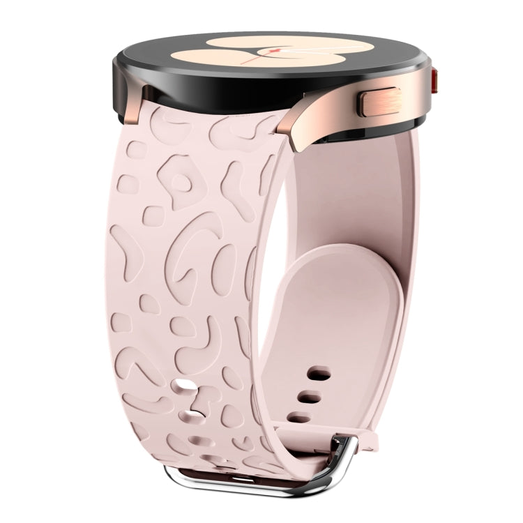 For Samsung Galaxy Watch 6 Leopard Print Embossed Silicone Watch Band(Pink) - Watch Bands by PMC TechLife | Online Shopping South Africa | PMC TechLife