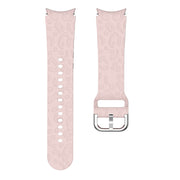 For Samsung Galaxy Watch 6 Leopard Print Embossed Silicone Watch Band(Pink)