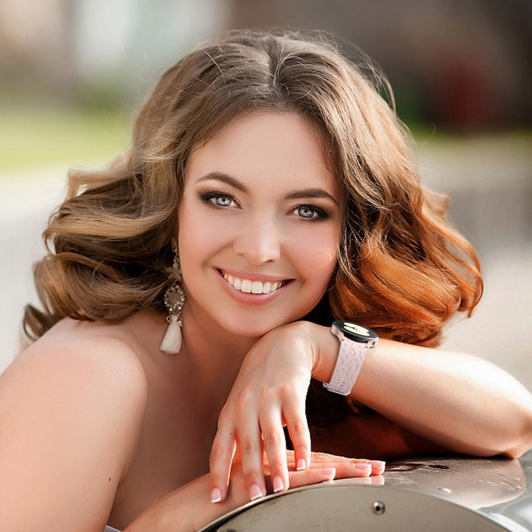 For Samsung Galaxy Watch 6 Leopard Print Embossed Silicone Watch Band(Pink) - Watch Bands by PMC TechLife | Online Shopping South Africa | PMC TechLife