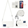 For Motorola Moto G Play 4G 2024 Rhombic Texture Flip Leather Phone Case with Long Lanyard(White) - Motorola Cases by PMC Jewellery | Online Shopping South Africa | PMC Jewellery | Buy Now Pay Later Mobicred