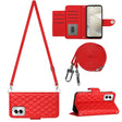 For Motorola Moto G Power 5G 2024 Rhombic Texture Flip Leather Phone Case with Long Lanyard(Red) - Motorola Cases by PMC Jewellery | Online Shopping South Africa | PMC Jewellery | Buy Now Pay Later Mobicred
