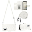 For Motorola Moto G Power 5G 2024 Rhombic Texture Flip Leather Phone Case with Long Lanyard(White) - Motorola Cases by PMC Jewellery | Online Shopping South Africa | PMC Jewellery | Buy Now Pay Later Mobicred