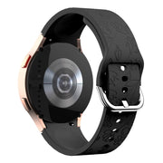 For Samsung Galaxy Watch 6 Butterfly Flower Embossed Silicone Watch Band(Black)