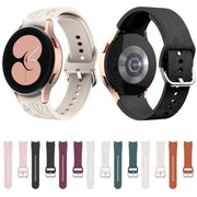 For Samsung Galaxy Watch 6 Butterfly Flower Embossed Silicone Watch Band(Pink)