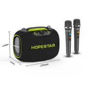 HOPESTAR Party Box 120W Karaoke Bluetooth Speaker with 2 Microphones(Navy Blue)
