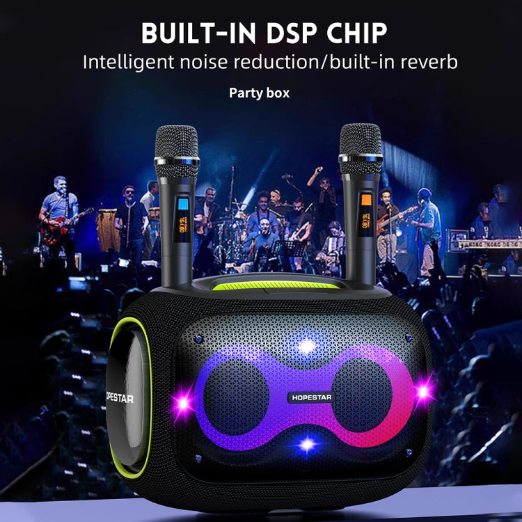 HOPESTAR Party Box 120W Karaoke Bluetooth Speaker with 2 Microphones(Navy Blue)
