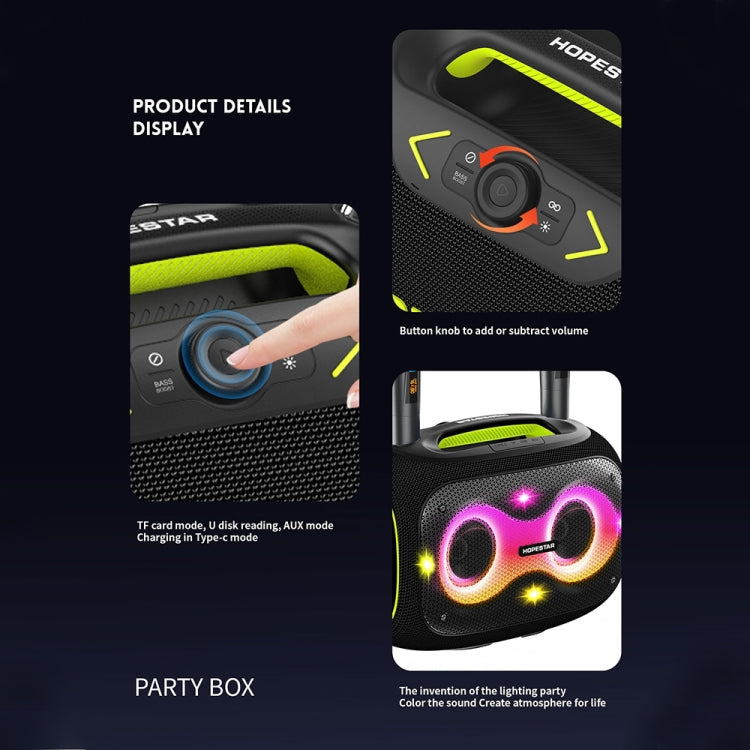 HOPESTAR Party Box 120W Karaoke Bluetooth Speaker with 2 Microphones(Camouflage)