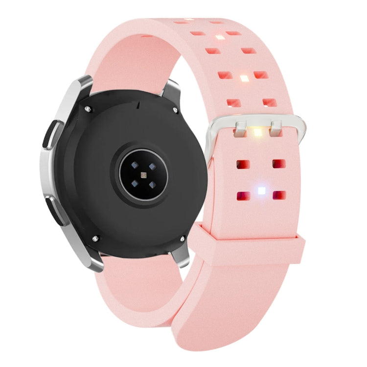 22mm Luminous Colorful Light Silicone Watch Band(Pink) - 22mm Bands by PMC TechLife | Online Shopping South Africa | PMC TechLife