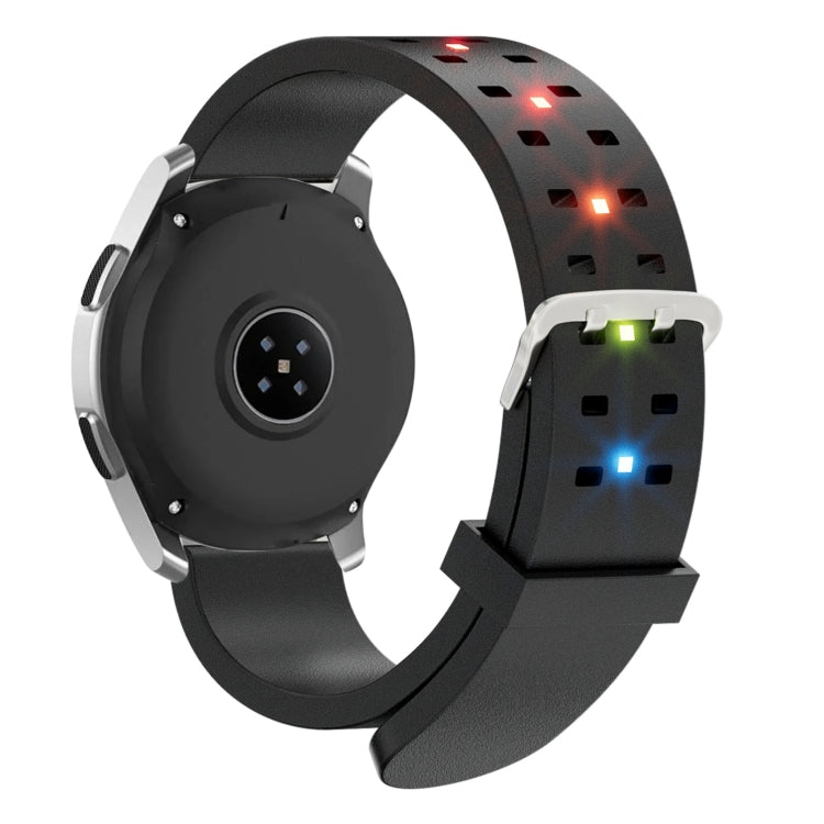 22mm Luminous Colorful Light Silicone Watch Band(Black) - 22mm Bands by PMC TechLife | Online Shopping South Africa | PMC TechLife