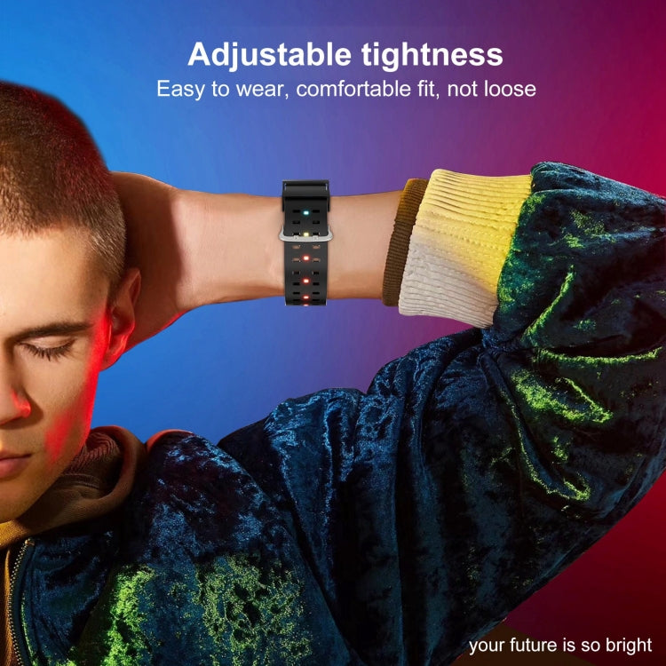 22mm Luminous Colorful Light Silicone Watch Band(Blue) - 22mm Bands by PMC TechLife | Online Shopping South Africa | PMC TechLife