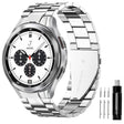 For Samsung Galaxy Watch 6 / 5 / 4 Three Bead Stainless Steel Metal Watch Band(Silver) - free shipping - PMC TechLife - Order now!