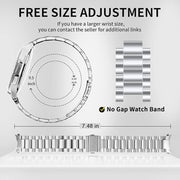 For Samsung Galaxy Watch 6 / 5 / 4 Three Bead Stainless Steel Metal Watch Band(Silver)