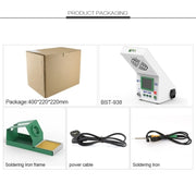 BEST BST-938 LED Electric Iron Smoking Instrument Smoke Purifier Soldering Station with Exhaust Fan, US Plug
