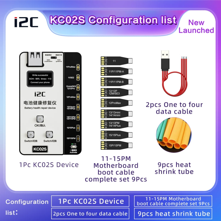 i2C KC02S Battery Health Recovery Device Activation Instrument For iPhone 11-15 Series - free shipping - PMC TechLife - Order now!