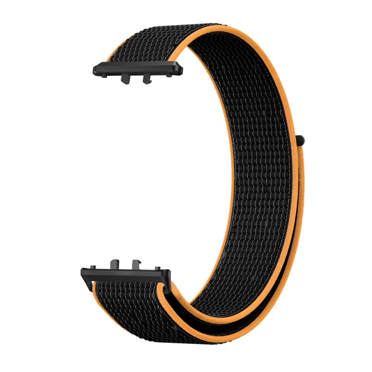 For Samsung Galaxy Fit 3 Woven Nylon Loop Watch Band(Black Orange) - Watch Bands by PMC TechLife | Online Shopping South Africa | PMC TechLife