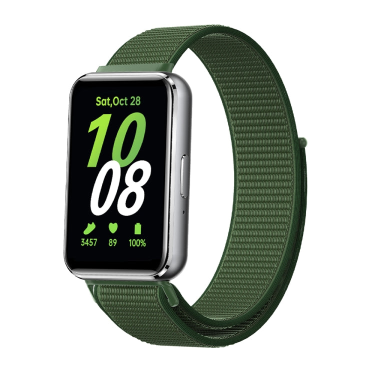 For Samsung Galaxy Fit 3 Woven Nylon Loop Watch Band(Army Green) - Watch Bands by PMC TechLife | Online Shopping South Africa | PMC TechLife