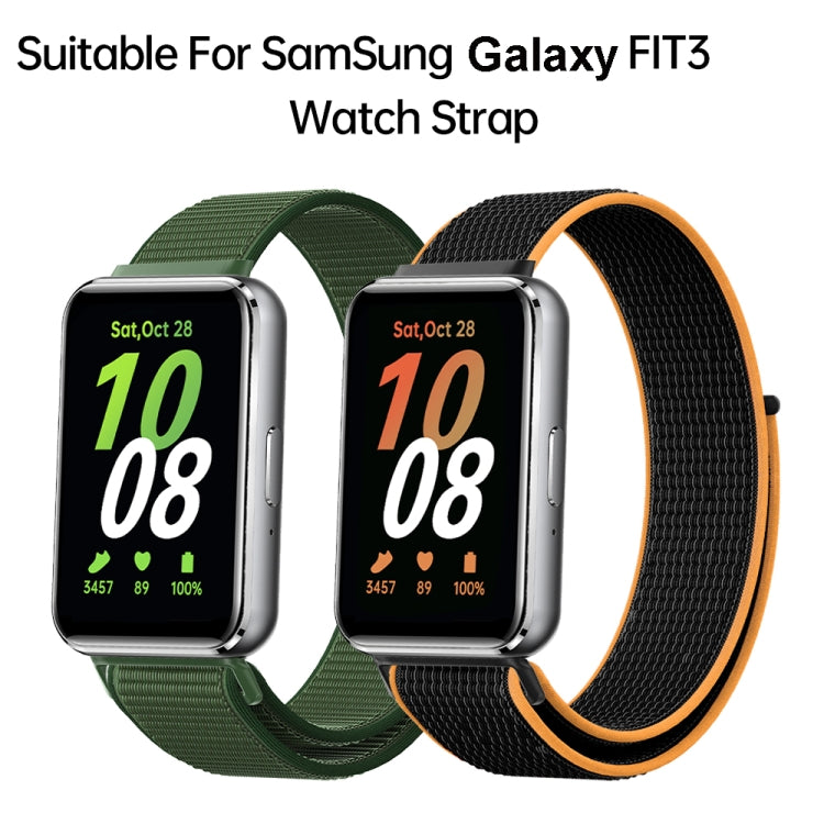 For Samsung Galaxy Fit 3 Woven Nylon Loop Watch Band(Grey White) - Watch Bands by PMC TechLife | Online Shopping South Africa | PMC TechLife