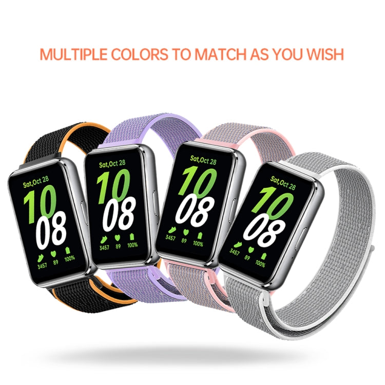 For Samsung Galaxy Fit 3 Woven Nylon Loop Watch Band(Purple)