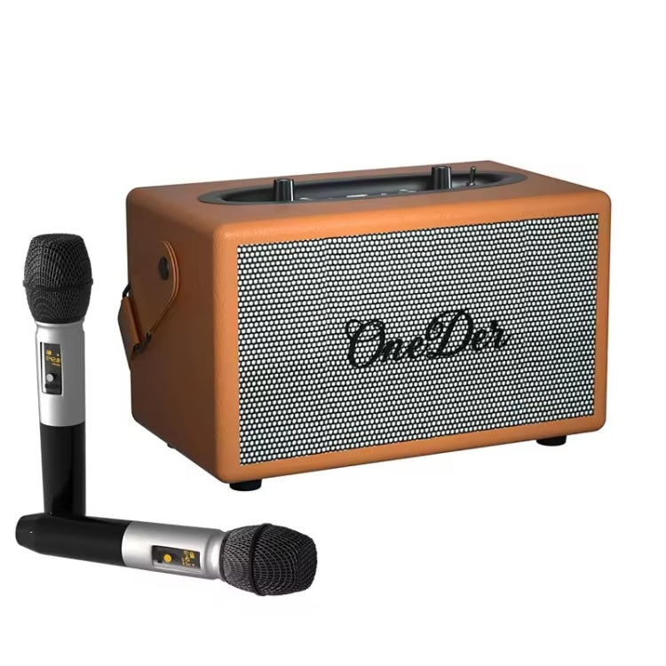 Oneder D7 Bluetooth Speaker Outdoor Karaoke Wireless Speakers With Two Mic(Orange) - free shipping - PMC Jewellery - Order now!