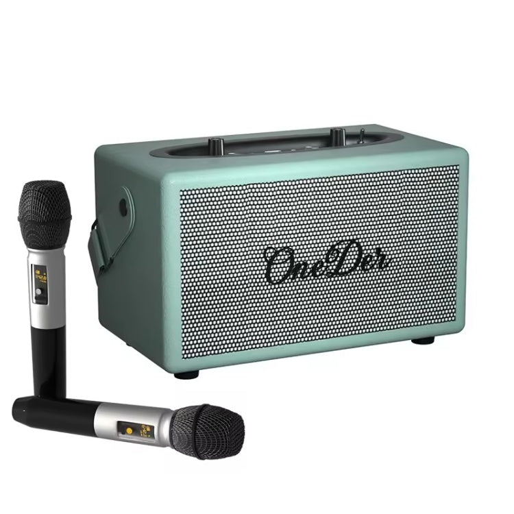Oneder D7 Bluetooth Speaker Outdoor Karaoke Wireless Speakers With Two Mic(Cyan) - free shipping - PMC Jewellery - Order now!