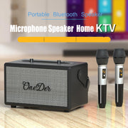 Oneder D7 Bluetooth Speaker Outdoor Karaoke Wireless Speakers With Two Mic(Cyan)