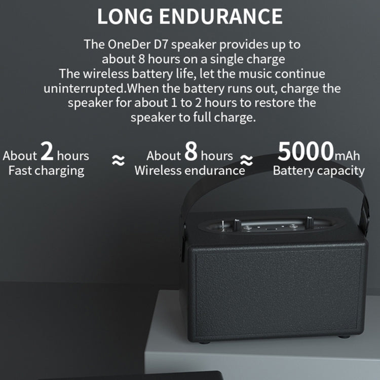 Oneder D7 Bluetooth Speaker Outdoor Karaoke Wireless Speakers With Two Mic(Brown) - free shipping - PMC Jewellery - Order now!